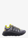 Versace Trigreca Sneakers In Grey Suede And Leather In Grey
