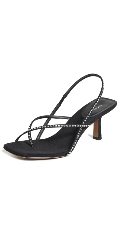 Neous Shamali Crystal-embellished Crepe De Chine Slingback Sandals In Black