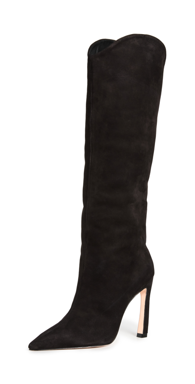 Schutz Maryana Nubuck Knee-high Boots In Black