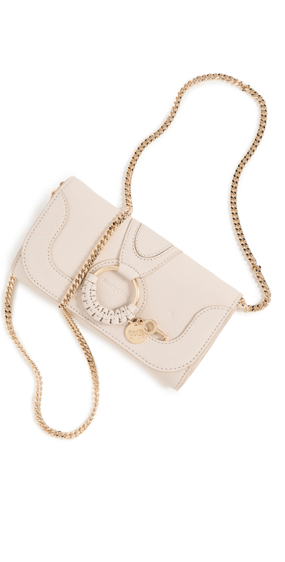 See By Chloé See By Chloe Hana Leather Chain Wallet In Cement Beige