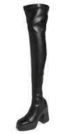 Stella Mccartney Skyla Vegetarian Leather Platform Over-the-knee Boots In Black