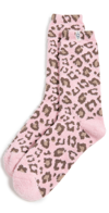 Ugg Leslie Graphic Crew Socks In Clay Pink Leopard