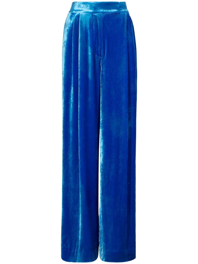 Proenza Schouler Wide-leg Velvet Trousers In Blue