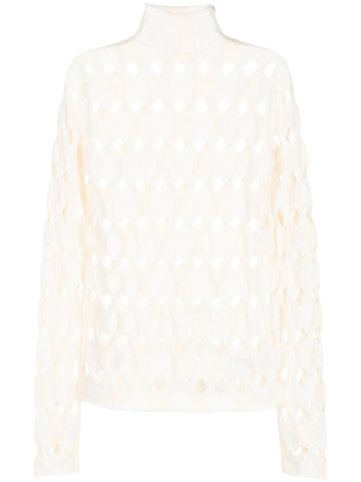 Dion Lee Woven-effect Long-sleeve Top In White