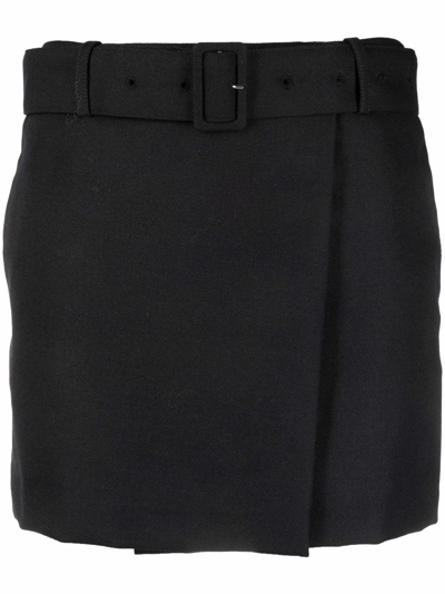 Ami Alexandre Mattiussi High-waisted Belted Miniskirt In Black
