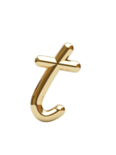 The Alkemistry 18kt Yellow Gold T Initial Stud Earring