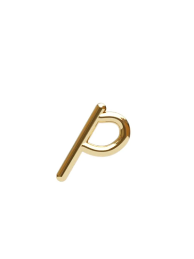 The Alkemistry 18kt Yellow Gold P Initial Stud Earring