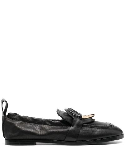 See By Chloé Woven-trim Loafers In Black