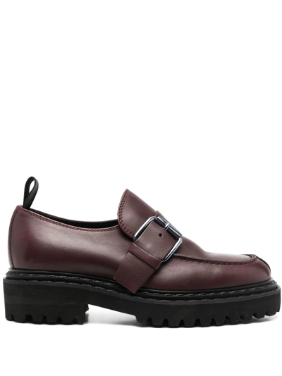 Officine Creative Provence Chunky Leather Loafers In Red