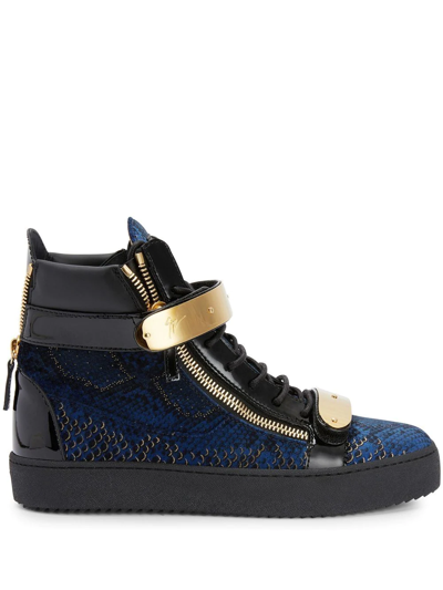 Giuseppe Zanotti Coby High-top Sneakers In Blue