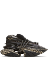 Balmain Unicorn Monogram Low-top Trainers In Neoprene And Leather In Black