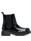 LOVE MOSCHINO LOGO-PRINT ANKLE-BOOTS