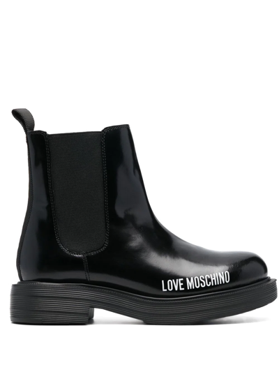 Love Moschino Logo-print Ankle-boots In Schwarz