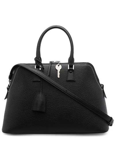 Maison Margiela Multi-pocket Leather Tote Bag In Black