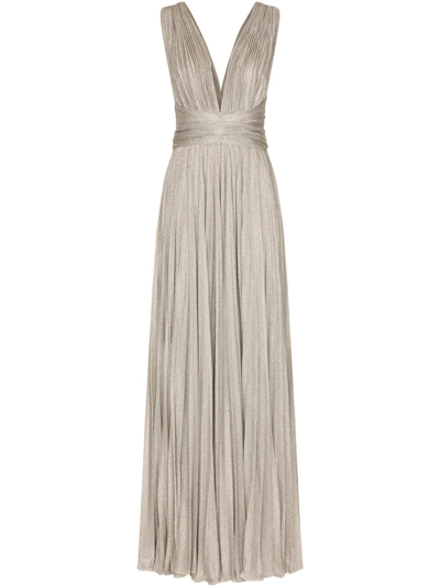 Dolce & Gabbana Sleeveless Maxi Dress In Grey