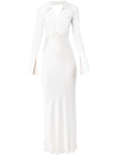 Bec & Bridge Amber Long Sleeve Maxi Dress In White