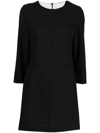 Semicouture Round Neck Shift Dress In Schwarz