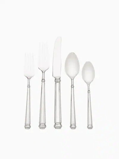 Kate Spade Abington Square Abington 5pc Flatware In Black/anthracite