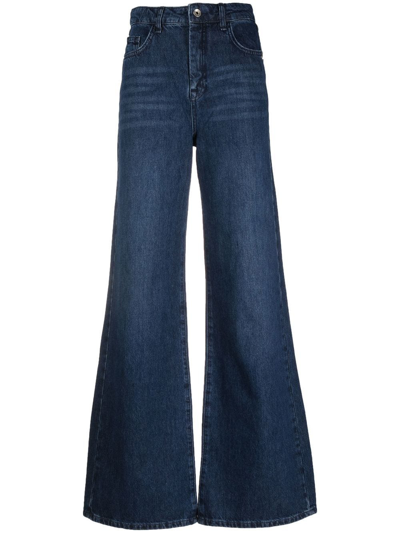 Patrizia Pepe High-rise Wide-leg Jeans In Blau