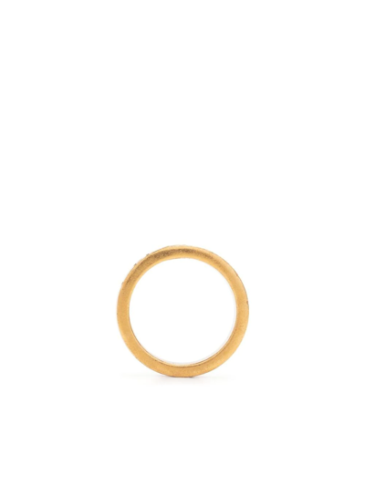 Maison Margiela Numerical Engraved Hoop Earrings In Gold