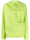 Low Classic Wrap-around Asymmetric Shirt In Grün