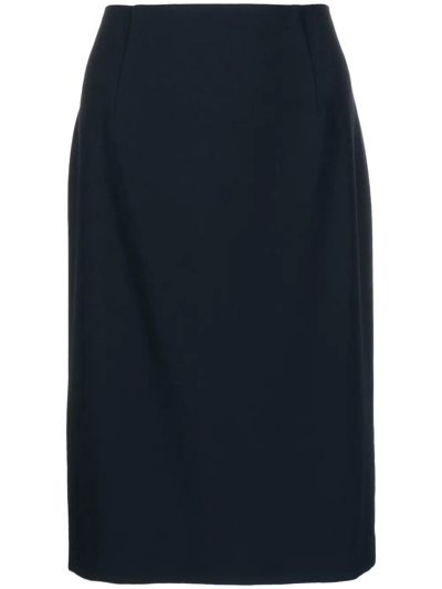 Paule Ka Straight-cut Crepe Skirt In Black