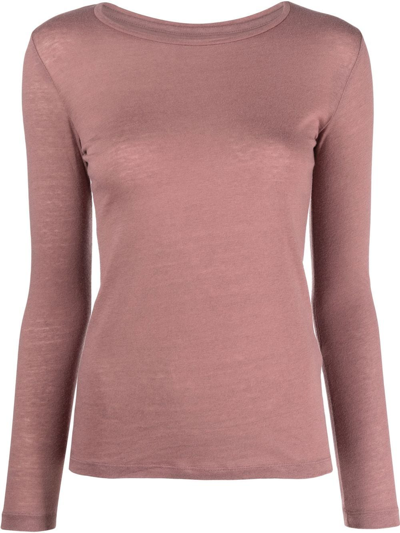 Majestic Cashmere Long-sleeve Top In Rosa