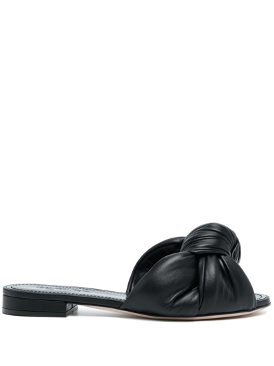 Giambattista Valli Knotted Slip On Sandals In Black