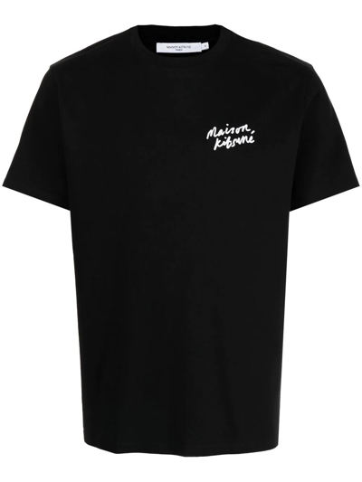 Maison Kitsuné Logo-print T-shirt In Black