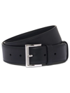 PRADA TRIANGLE-LOGO LEATHER BELT