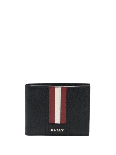 Bally Logo-plaque Bi-fold Wallet In Black