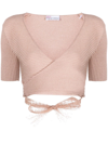 RED VALENTINO POINT D'ESPRIT TULLE KNITTED TOP