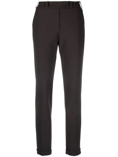 Chiara Boni La Petite Robe Turned-up Tailored Trousers In Braun