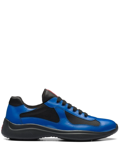 Prada America's Cup 低帮运动鞋 In Cobalt Blue/black