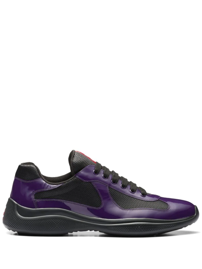 Prada America's Cup Low-top Sneakers In Violet/black