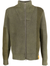 Diesel Cardigan A Intarsio In Misto Cotone In Grün