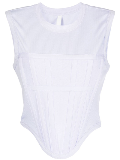 DION LEE RIBBED CORSET TANK TOP