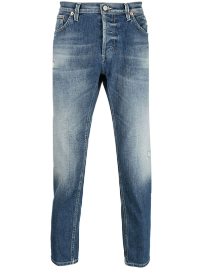 DONDUP FADED SIM-CUT CROPPED JEANS