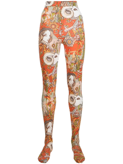 Zimmermann Kaleidoscope Printed Leggings In Aries Zodiac Prin