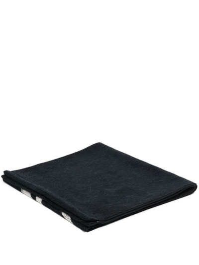 Yohji Yamamoto Intarsia-logo Towel In Schwarz