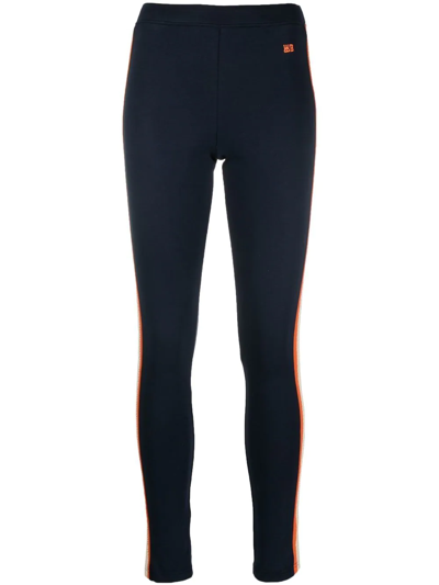 Wales Bonner Jazz Striped Leggings In 599 Navy