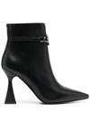 Karl Lagerfeld Monogram Chain-link Boots In Schwarz