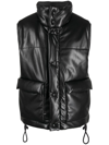 Nanushka Padded Turtleneck Vest With Glossy Finish In Schwarz