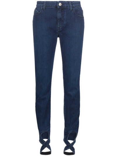 Attico Dakota High-waisted Skinny Jeans In Blue