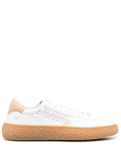 Puraai White Sneakers With Textured Details In Animal Print