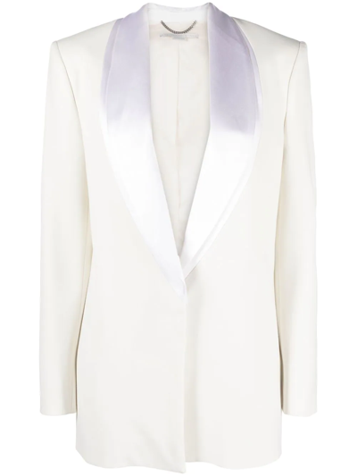 Stella Mccartney Single-breasted Tuxedo Jacket In Beige