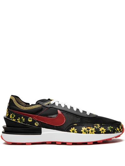Nike Waffle One Low-top Sneakers In Black/vivid Sulfur/whilte/haba