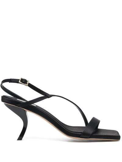 Gia Borghini Rosie 21 Satin Sandals In Black