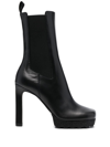 OFF-WHITE LEATHER HEELED BOOTS