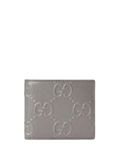 Gucci Gg-logo Folding Wallet In Grey